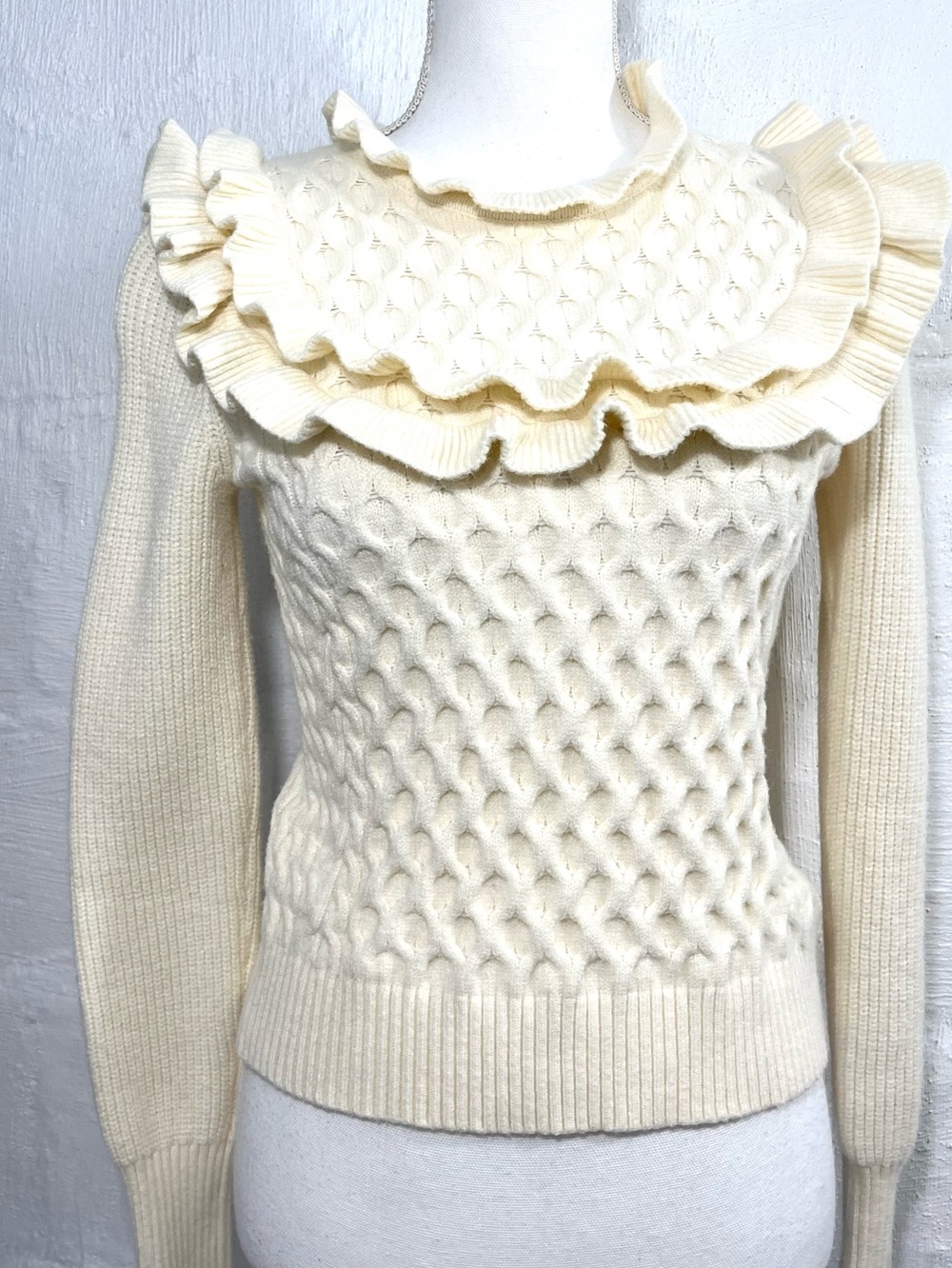 FOREVER 21 RUFFLE TRIM SWEATER